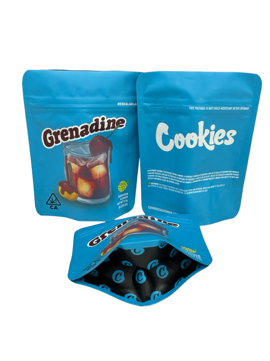Grenadine Mylar Bags 3.5g Cookies