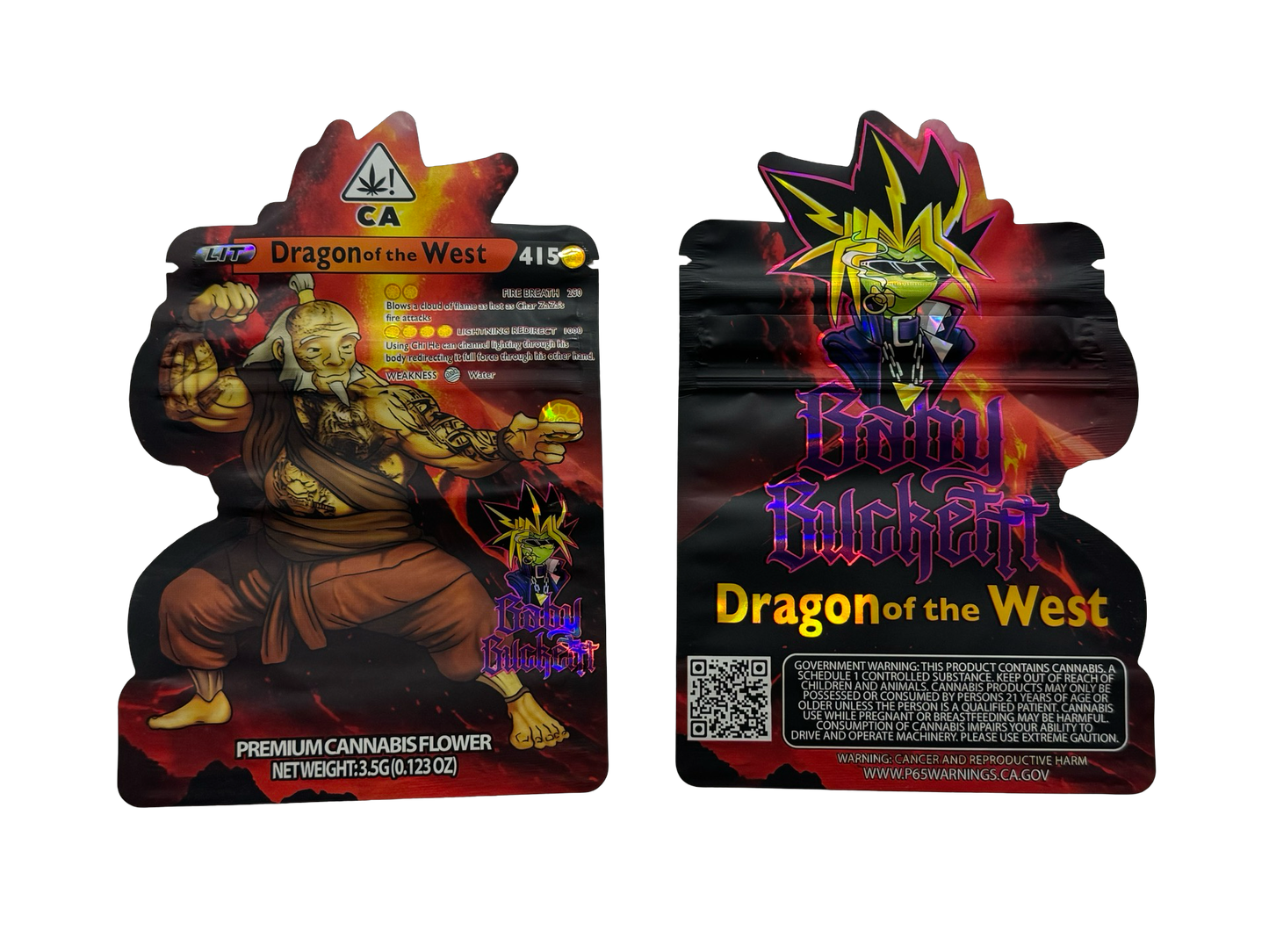 Dragon of the West Mylar Bags 3.5g Baby Buckett