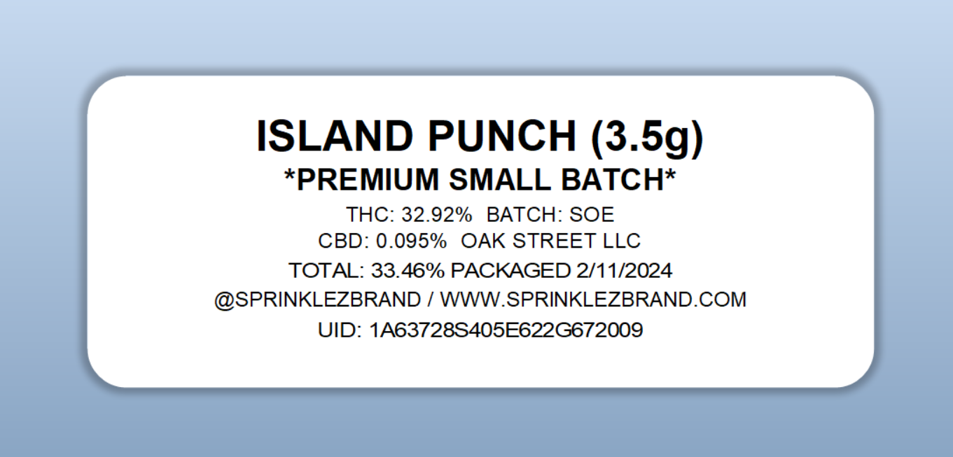 Island Punch Gumdropz Sprinklez Torch World UID Label