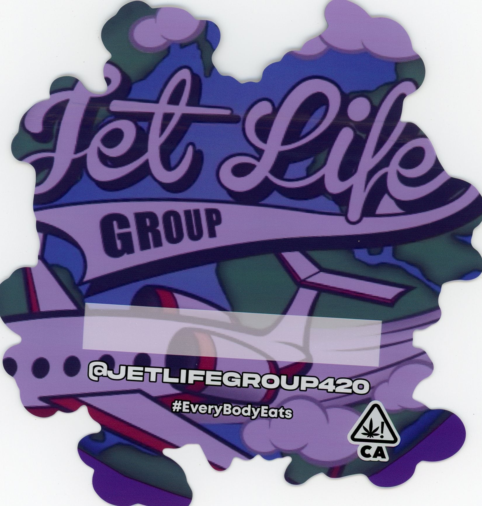 JET LIFE Mylar Bags 3.5g Die-Cut Spot UV Mylar Bag Jet Life Group Fire Mylar