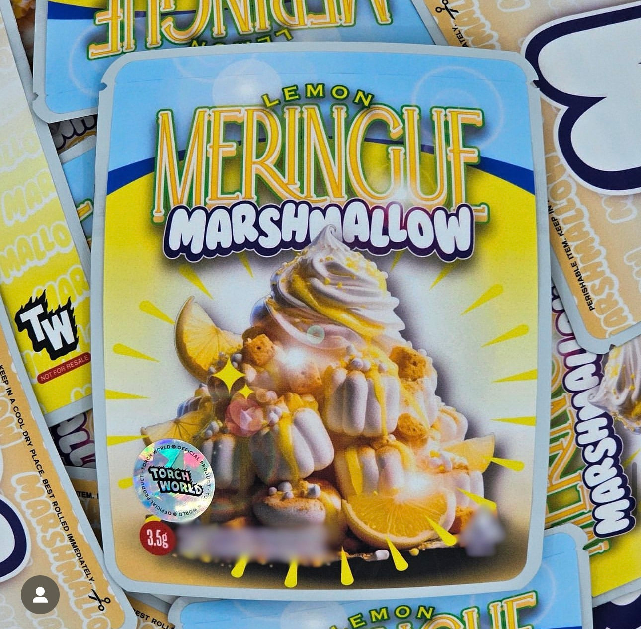 Lemon Meringue Marshmallow 3.5g Mylar Bags Sprinklez Torch World