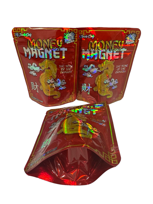 Money Magnet Mylar Bags 3.5g Big Blue Farms