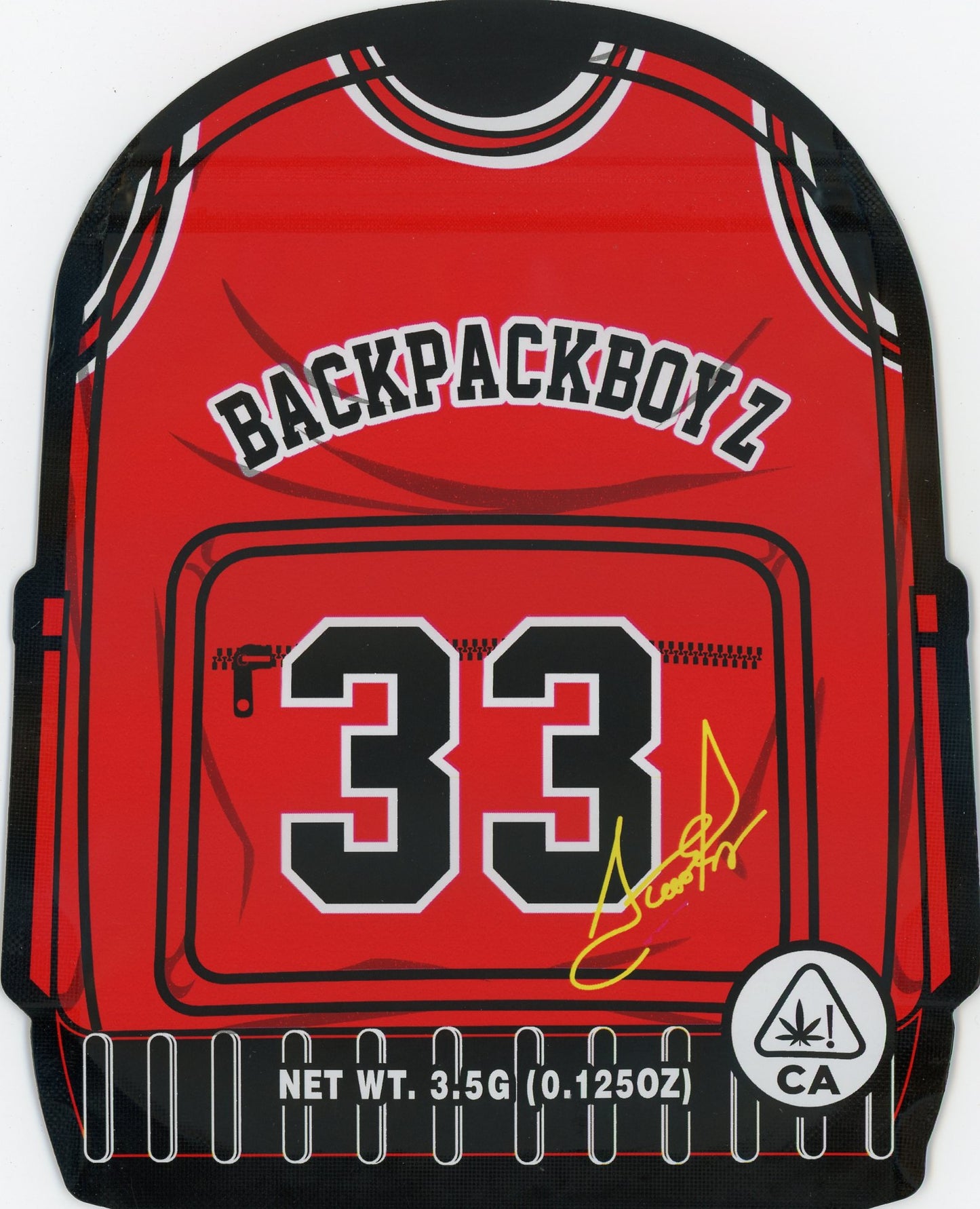 N33 Scottie Pippen Mylar Bags 3.5g Backpack Boyz 5 Points LA Die-Cut Mylar Bag