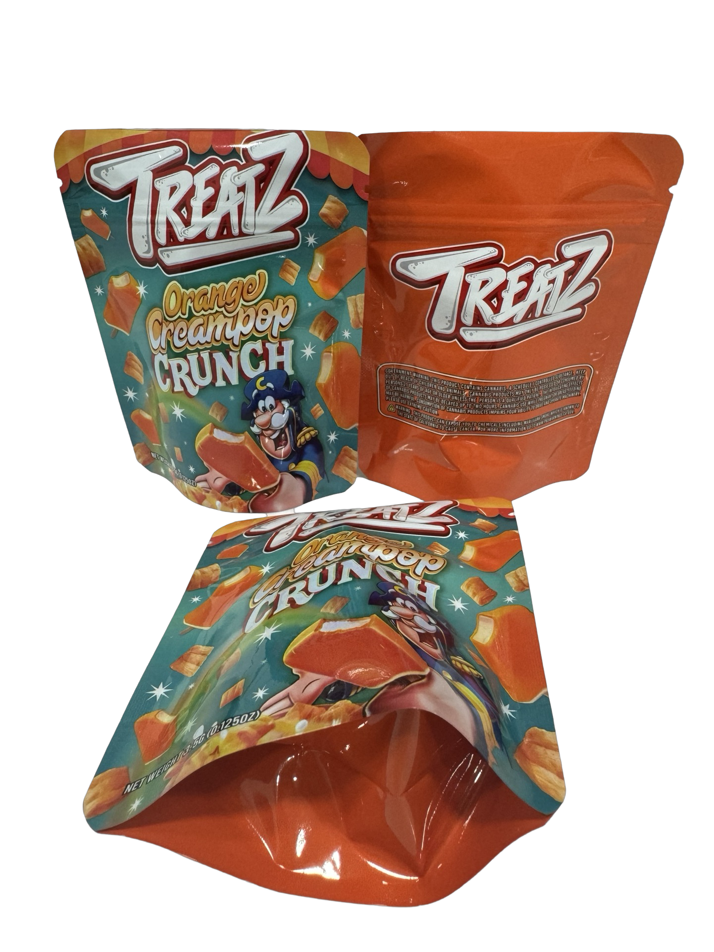 Orange Creampop Crunch 3.5g Mylar Bags & Boxes Treatz