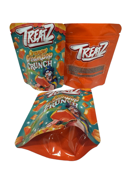 Orange Creampop Crunch Mylar Bags 3.5g Treatz