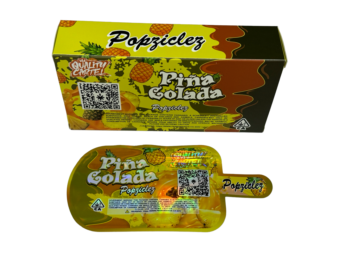 Pina Colada Popziclez 3.5g Mylar Bags & Boxes Quality Cartel
