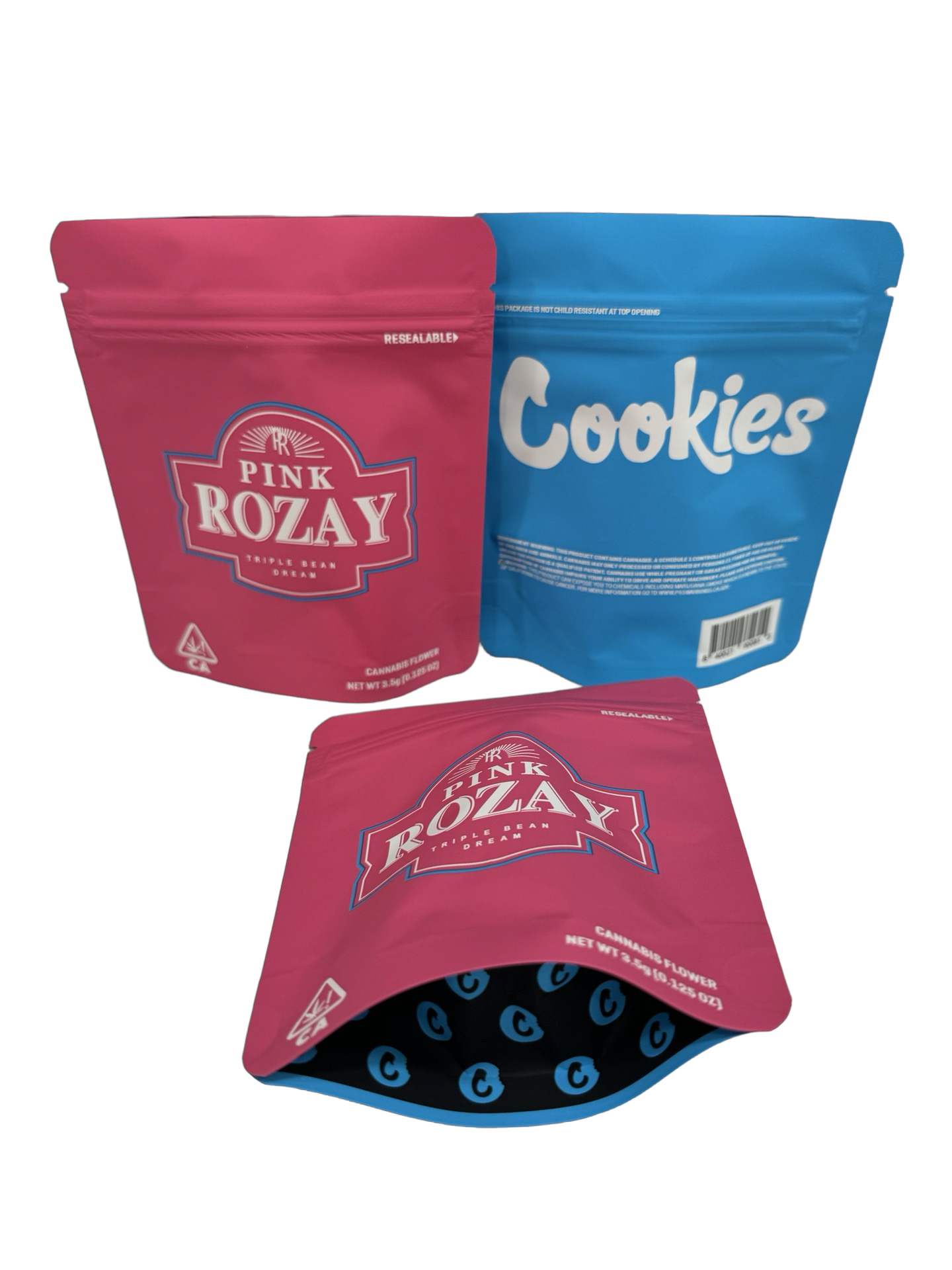 Pink Rozay 3.5g Mylar Bags & Boxes Cookies