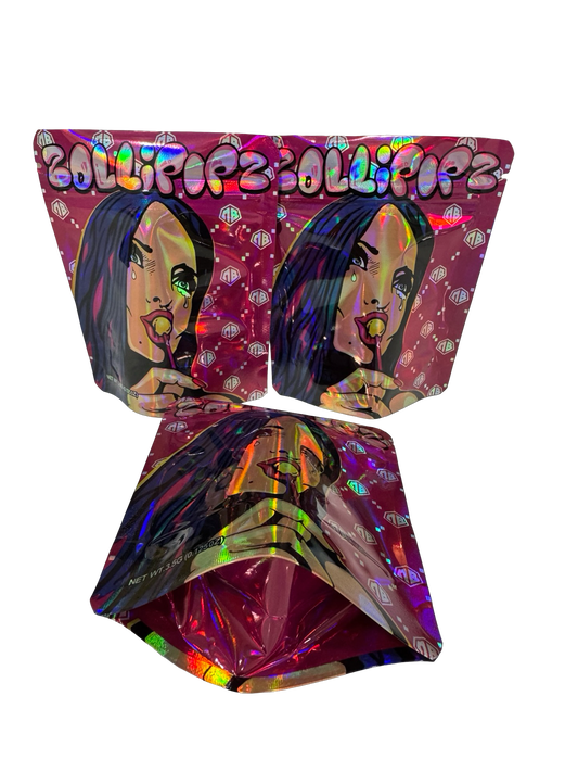 Pink Zollipopz Mylar Bags 3.5g