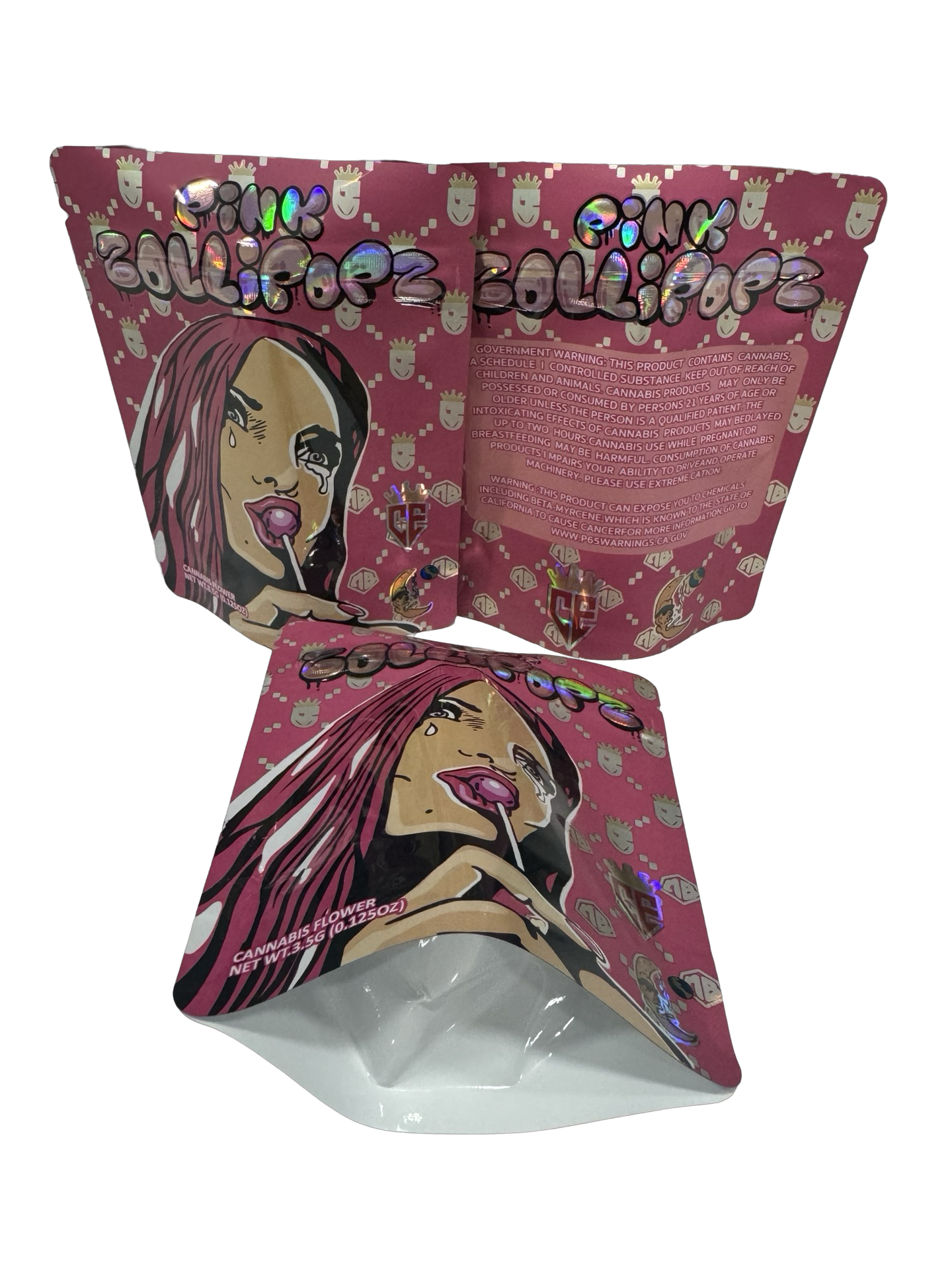 Pink Zollipopz Mylar Bags 3.5g Teds Budz