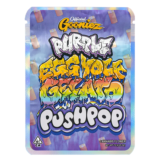 Purple Egg Yolk Gelato Push Pop 7g Mylar Bags Gooniez