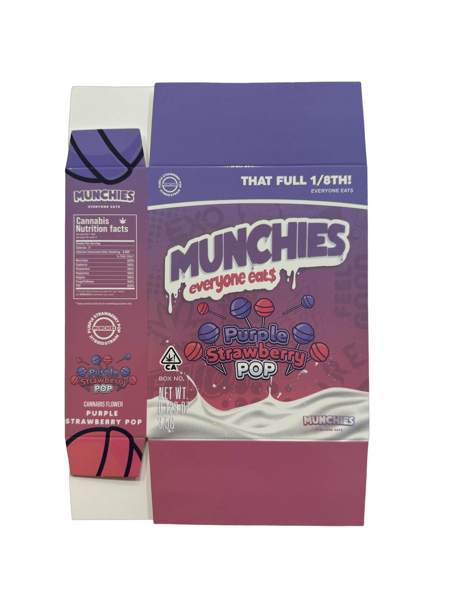 Purple Strawberry Pop 3.5g Mylar Bags & Boxes Munchies
