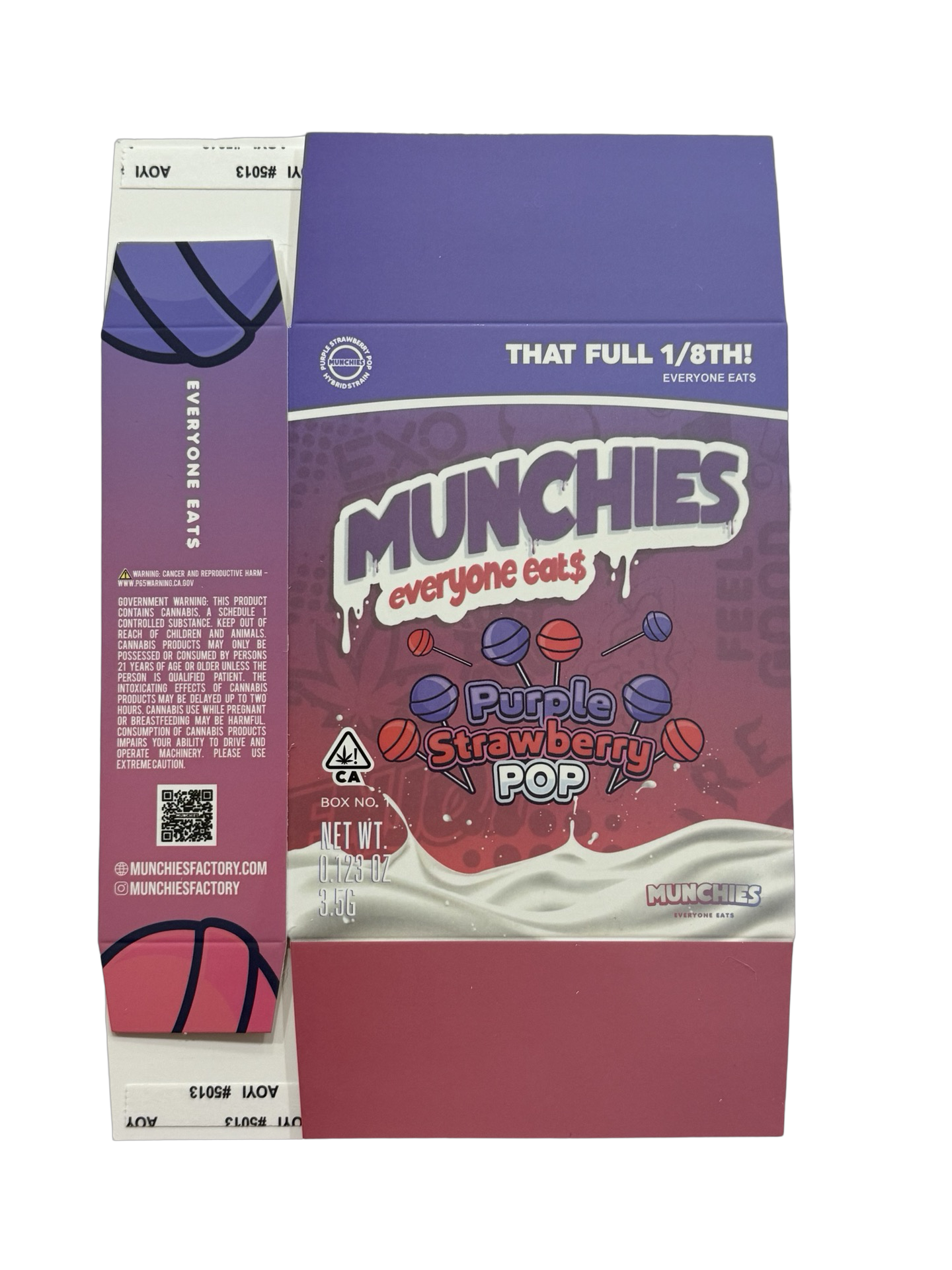 Purple Strawberry Pop 3.5g Mylar Bags & Boxes Munchies