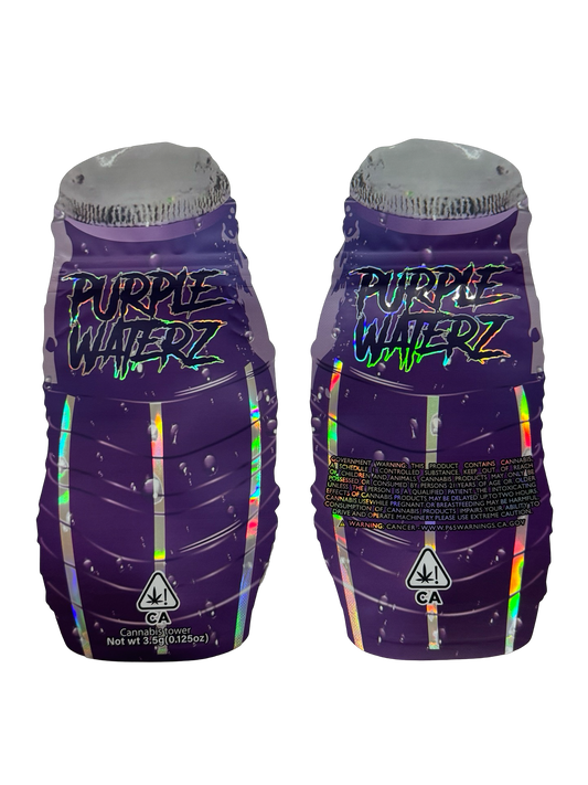 Purple Waterz Mylar Bags 3.5g