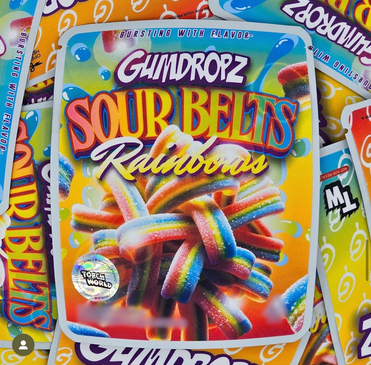 Sour Rainbow Belts Gumdropz 3.5g Mylar Bags Sprinklez Torch World ...