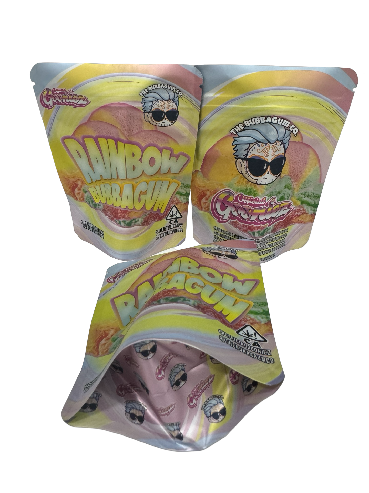 Rainbow Bubbagum Mylar Bags 3.5g Gooniez