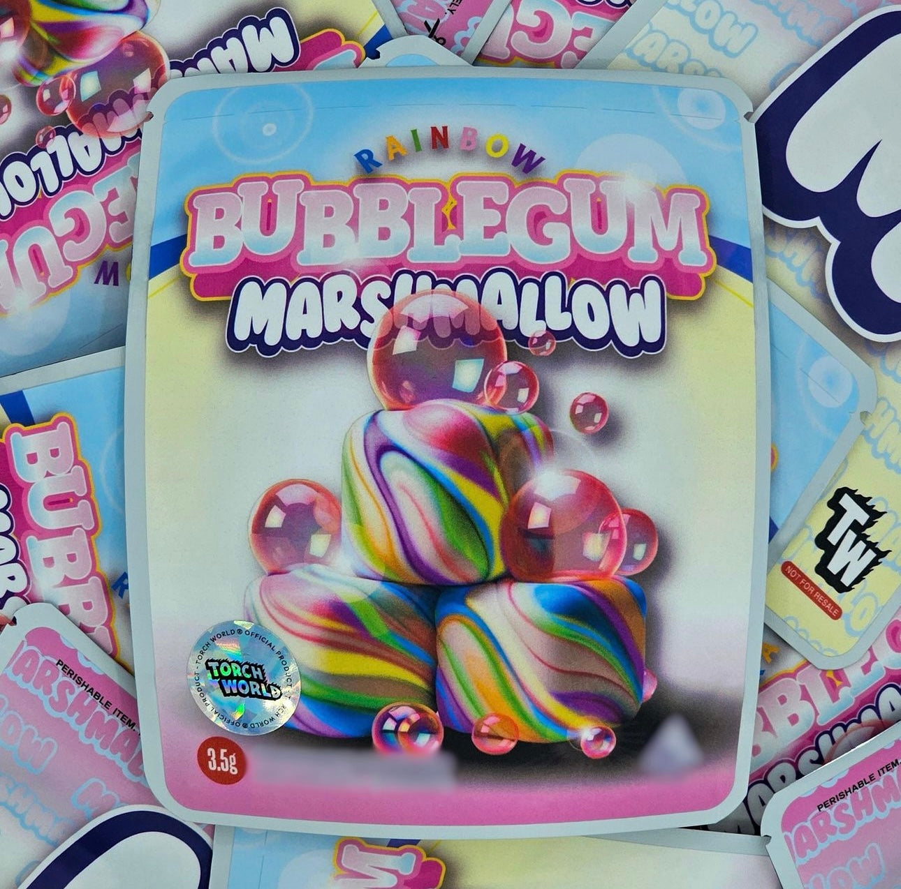 Rainbow Bubblegum Marshmallow 3.5g Mylar Bags Sprinklez Torch World