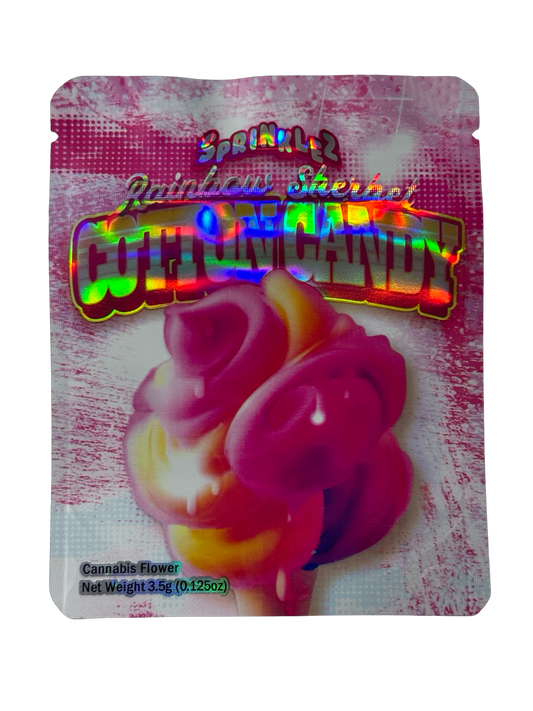 Rainbow Sherbet Cotton Candy Mylar Bags 3.5g Sprinklez