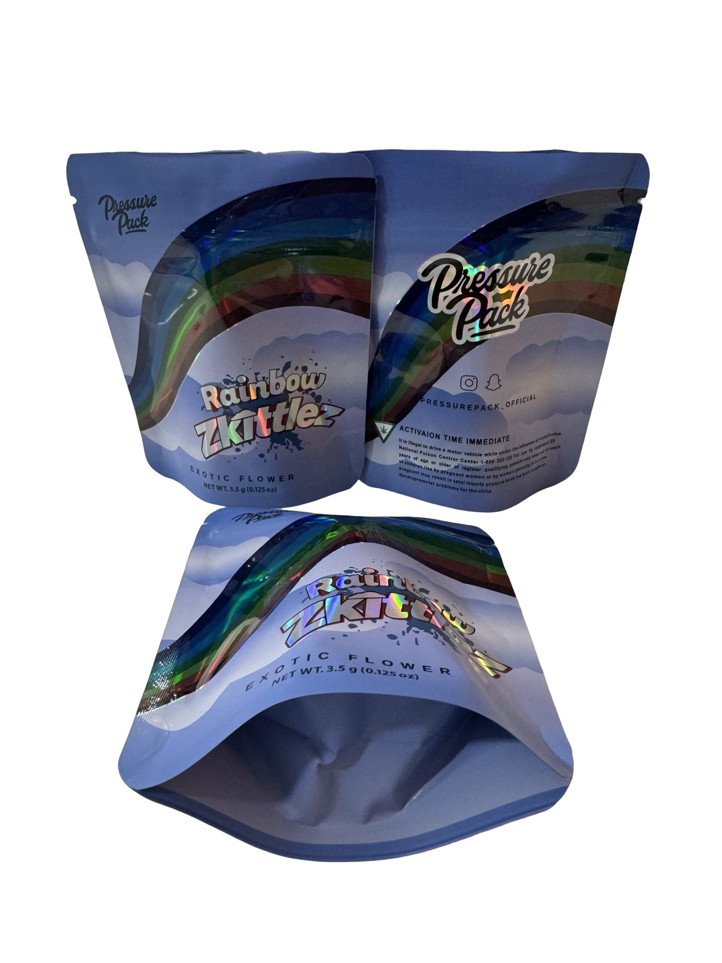 Rainbow Zkittlez Mylar Bags 3.5g Pressure Pack