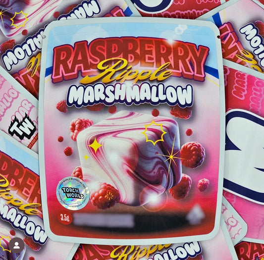 Raspberry Ripple Marshmallow 3.5g Mylar Bags Sprinklez Torch World