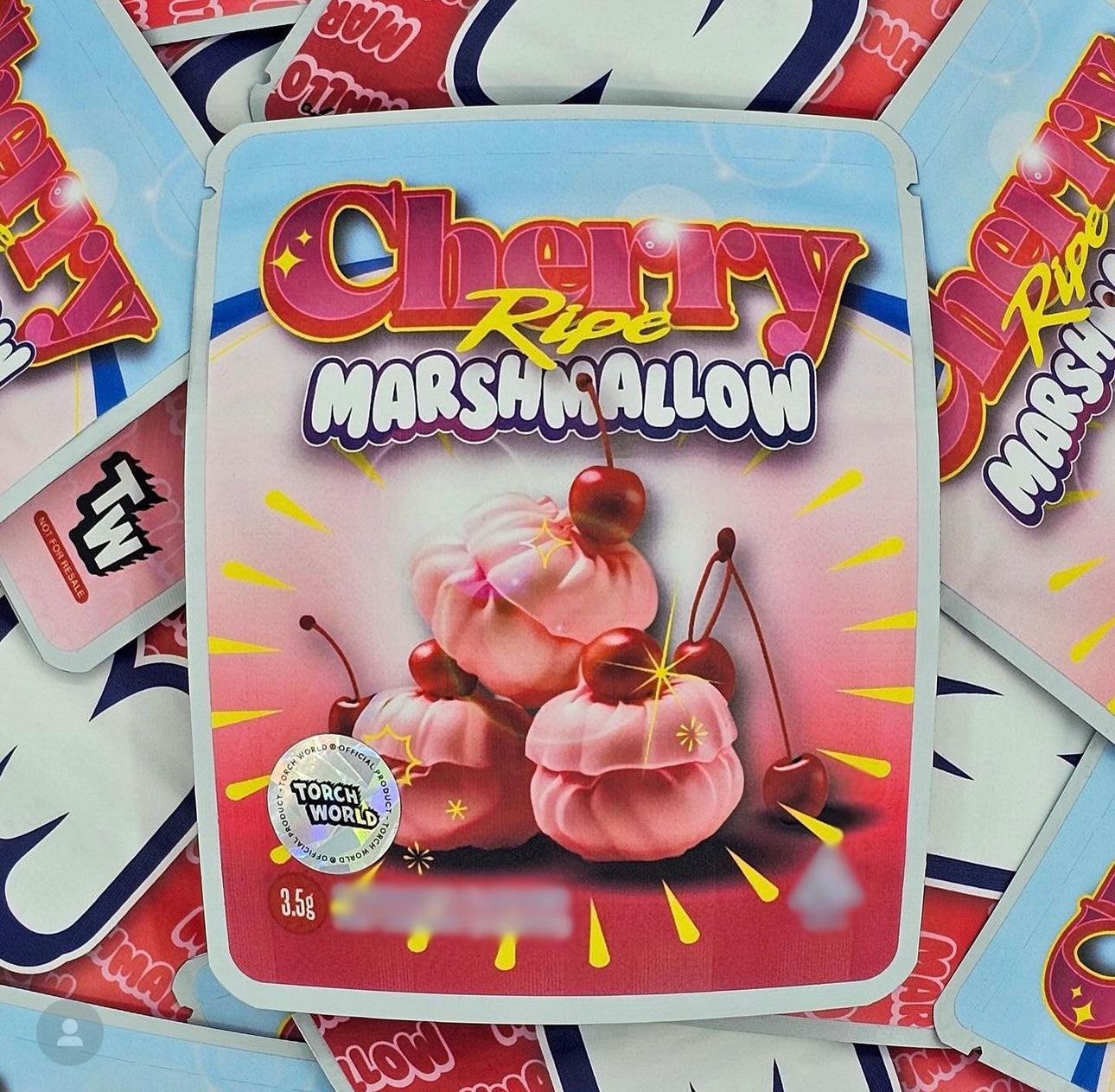 Ripe Cherry Marshmallow 3.5g Mylar Bags Sprinklez Torch World