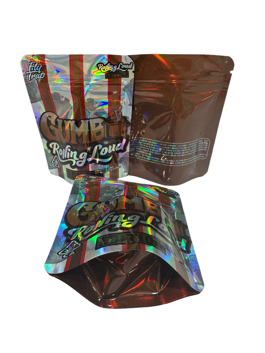 Rolling Loud Gumbo Mylar Bags 3.5g Fly Trap
