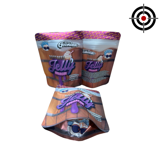 Root Beer Jelly Bubbagum Mylar Bags 3.5g Gooniez
