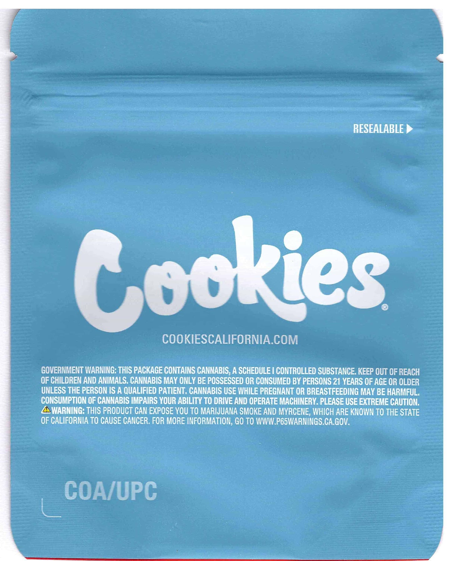 Cookies Mylar Bags 3.5g - Snow Montana