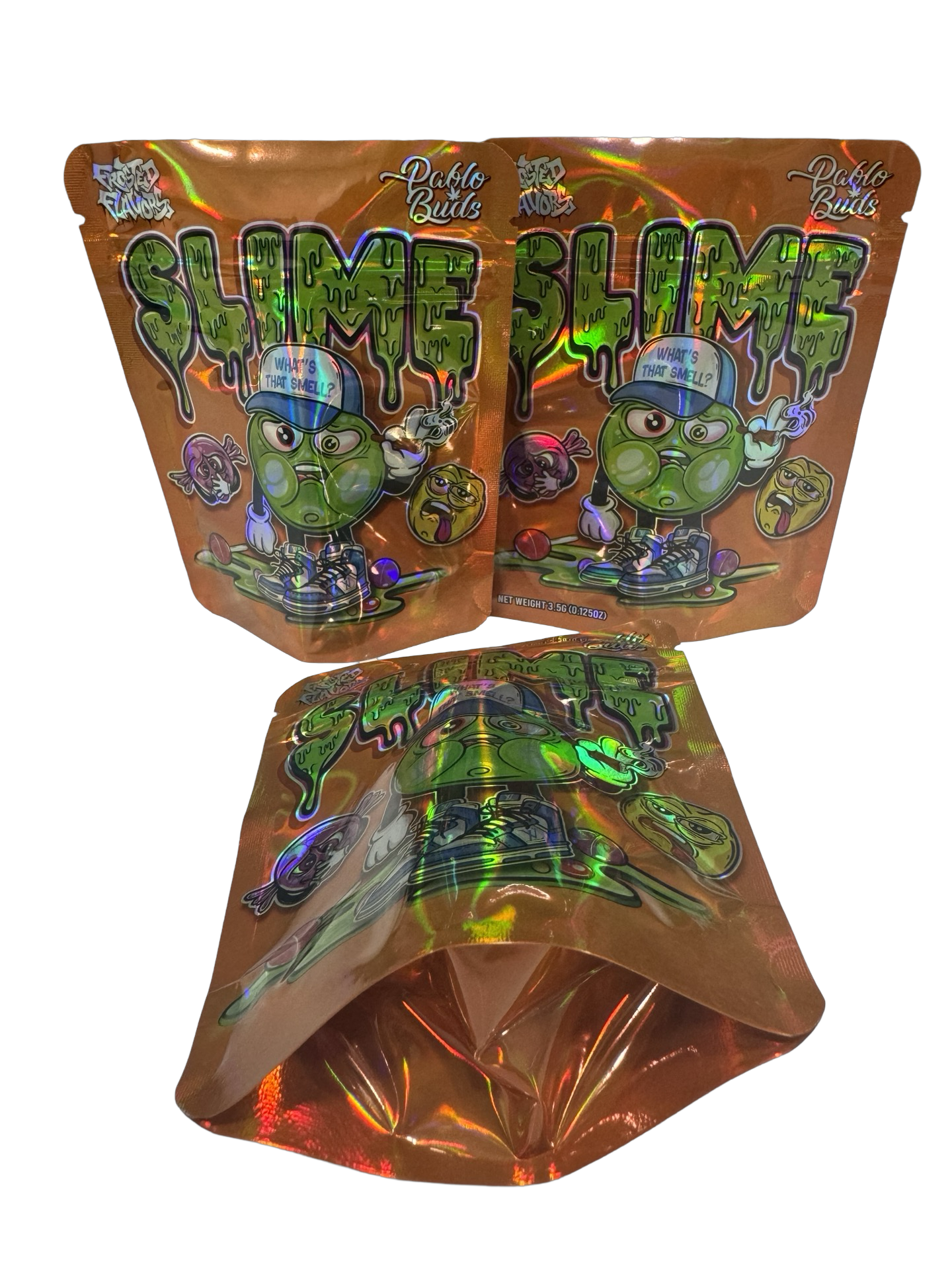 Slime Mylar Bags 3.5g Frosted Flavors