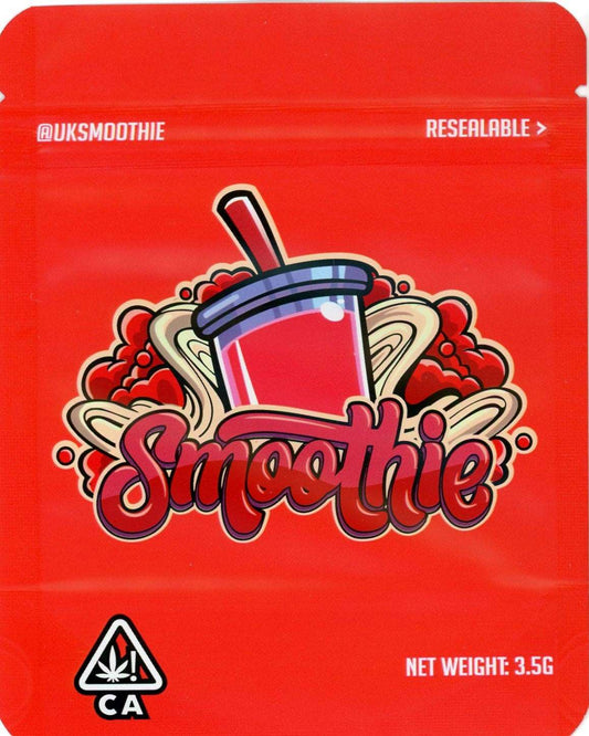 Smoothie Mylar Bags 3.5g Grams Smoothie MYLAR BAG WITH PRINTED GUSSET front