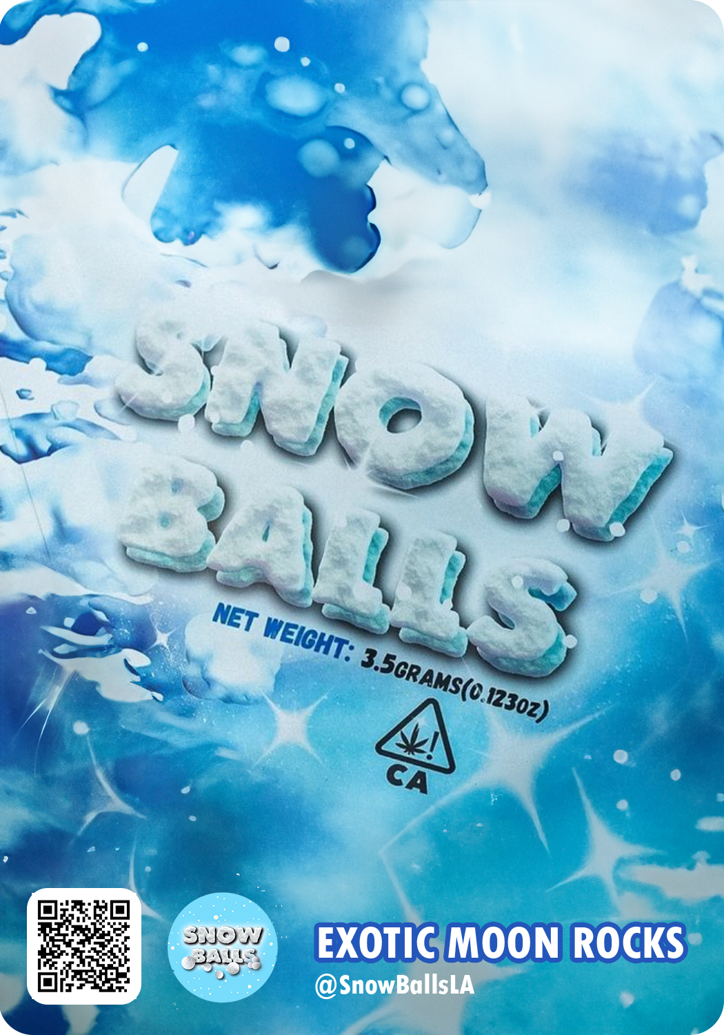 Snow Balls LA Mylar Bags w/ UID Labels