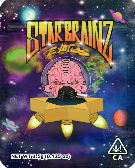 Star Brainz Exotics 3.5g Grams Mylar Bags Teds Budz Mylar Bag Fire Mylar