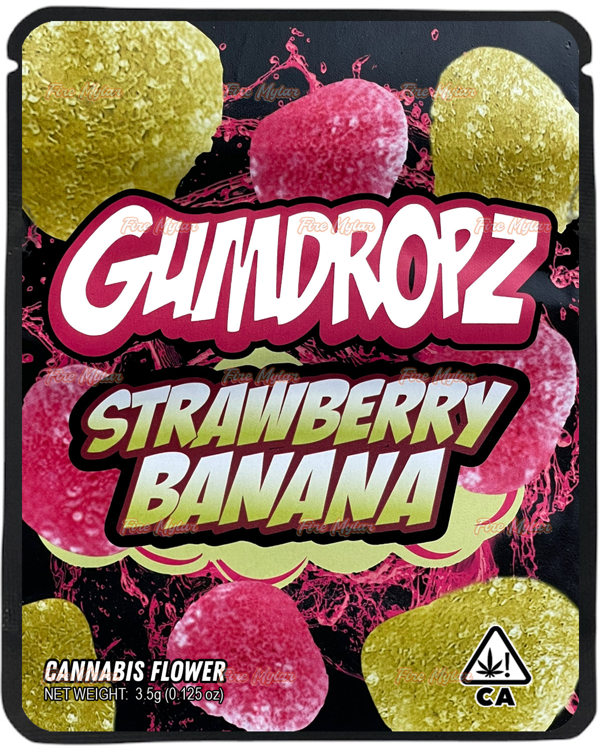 Strawberry Banana Gumdropz 3.5g Mylar Bags Sprinklez Torch World
