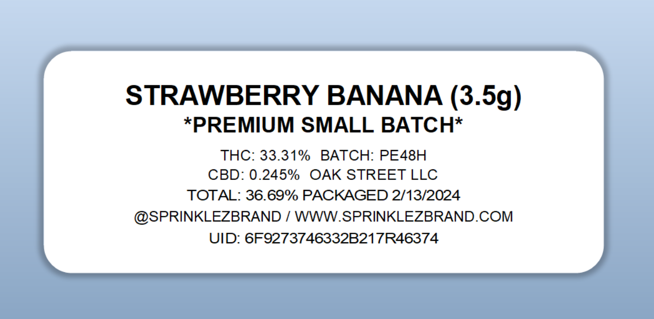 Strawberry Banana Gumdropz Sprinklez Torch World UID Label