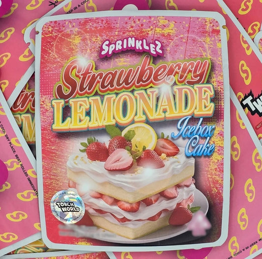 Strawberry Lemonade Icebox Cake 3.5g Mylar Bags Sprinklez Torch World