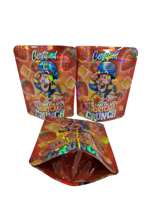 Strawberry Shortcake Crunch Mylar Bags 3.5g Certified
