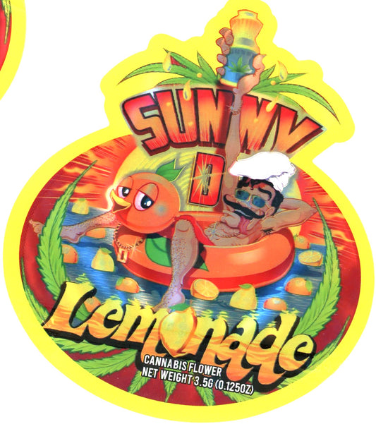 Sunny D Lemonade Mylar Bags 3.5g Metallic Die-Cut Mylar Bag Fire Mylar