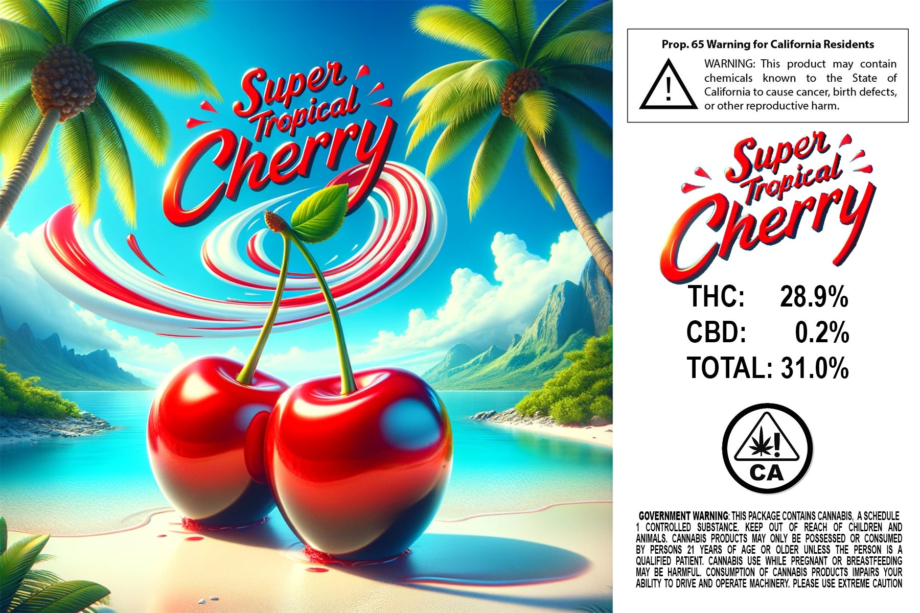 Super Tropical Cherry Turkey Bag Sticker
