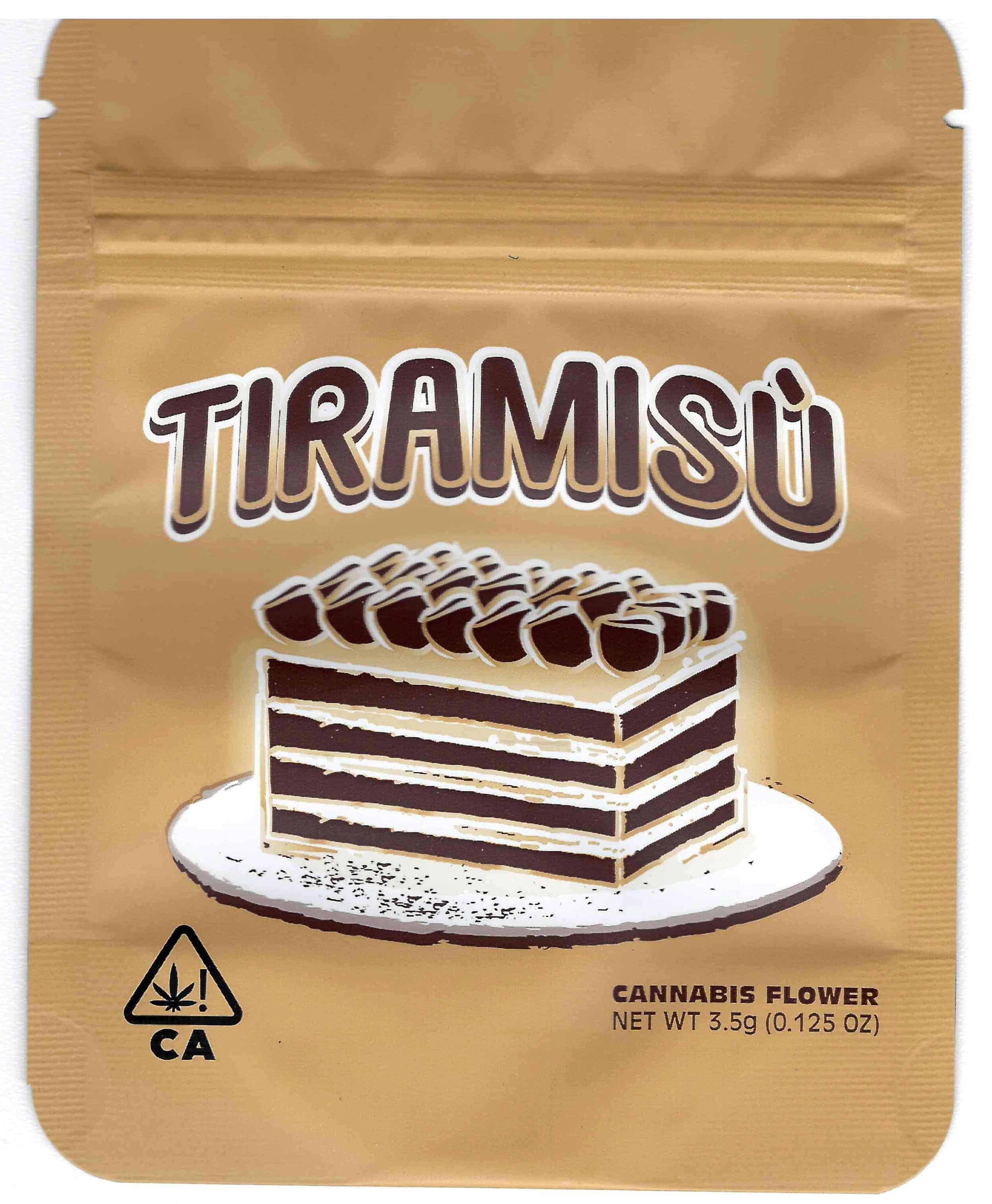 Tiramisu Mylar Bags 3.5g Grams The Rare front