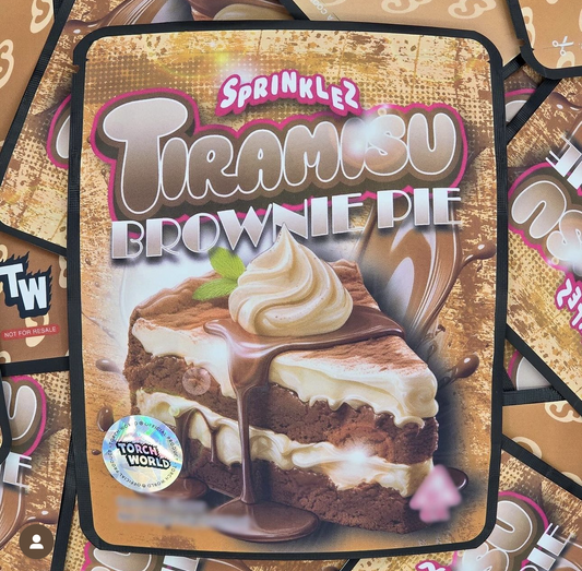 Tiramisu Brownie Pie 3.5g Mylar Bags Sprinklez Torch World