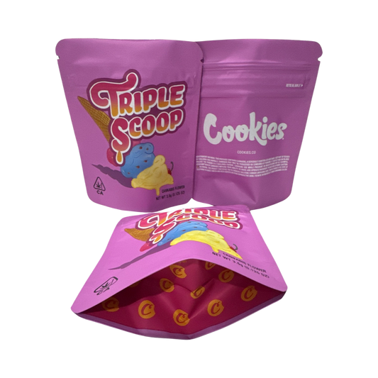 Triple Scoop Mylar Bags 3.5g Cookies
