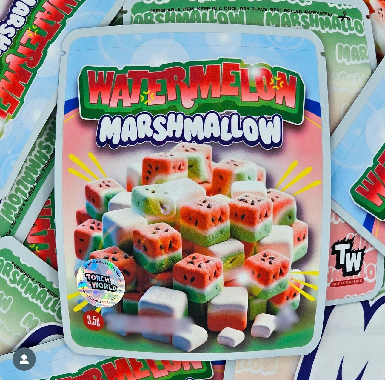 Watermelon Marshmallow 3.5g Mylar Bags Sprinklez Torch World