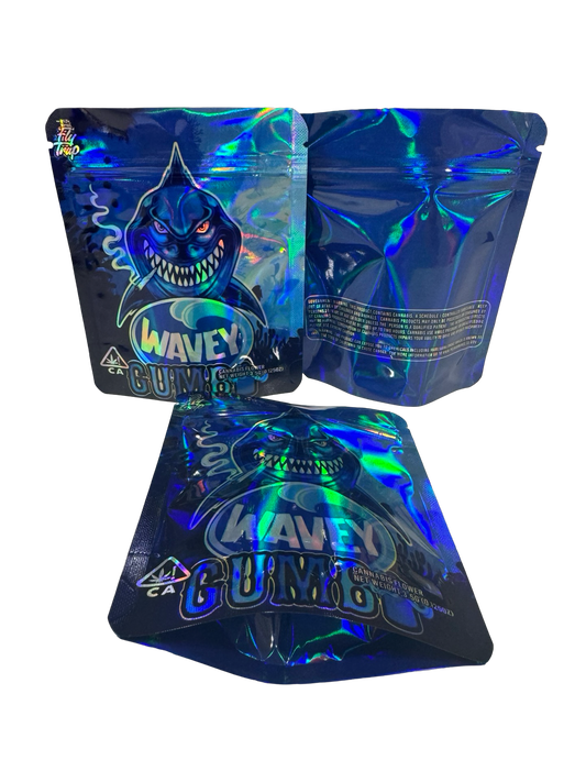 Wavey Gumbo Mylar Bags 3.5g Fly Trap