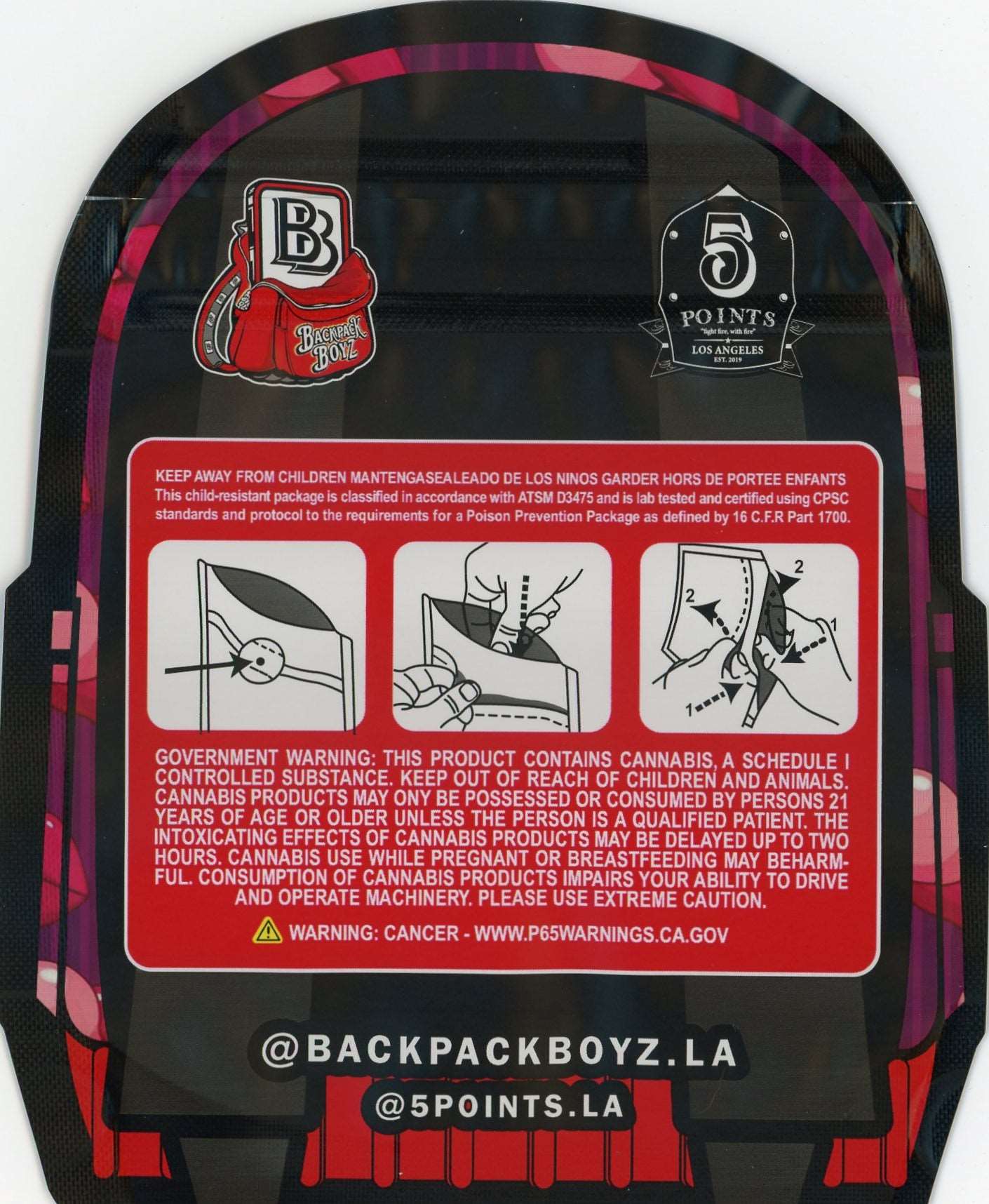 Backpack Boyz Mylar Bags 3.5g - White Bubblegum Gelato