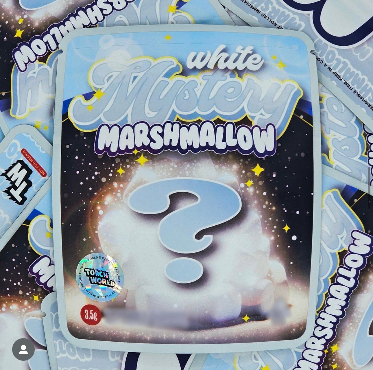 White Mystery Marshmallow 3.5g Mylar Bags Sprinklez Torch World 