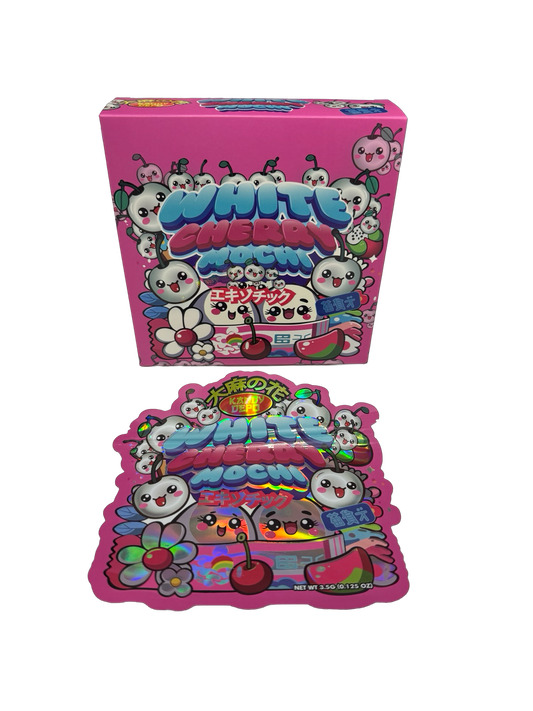 White Cherry Mochi 3.5g Mylar Bags & Boxes Kandy Depot