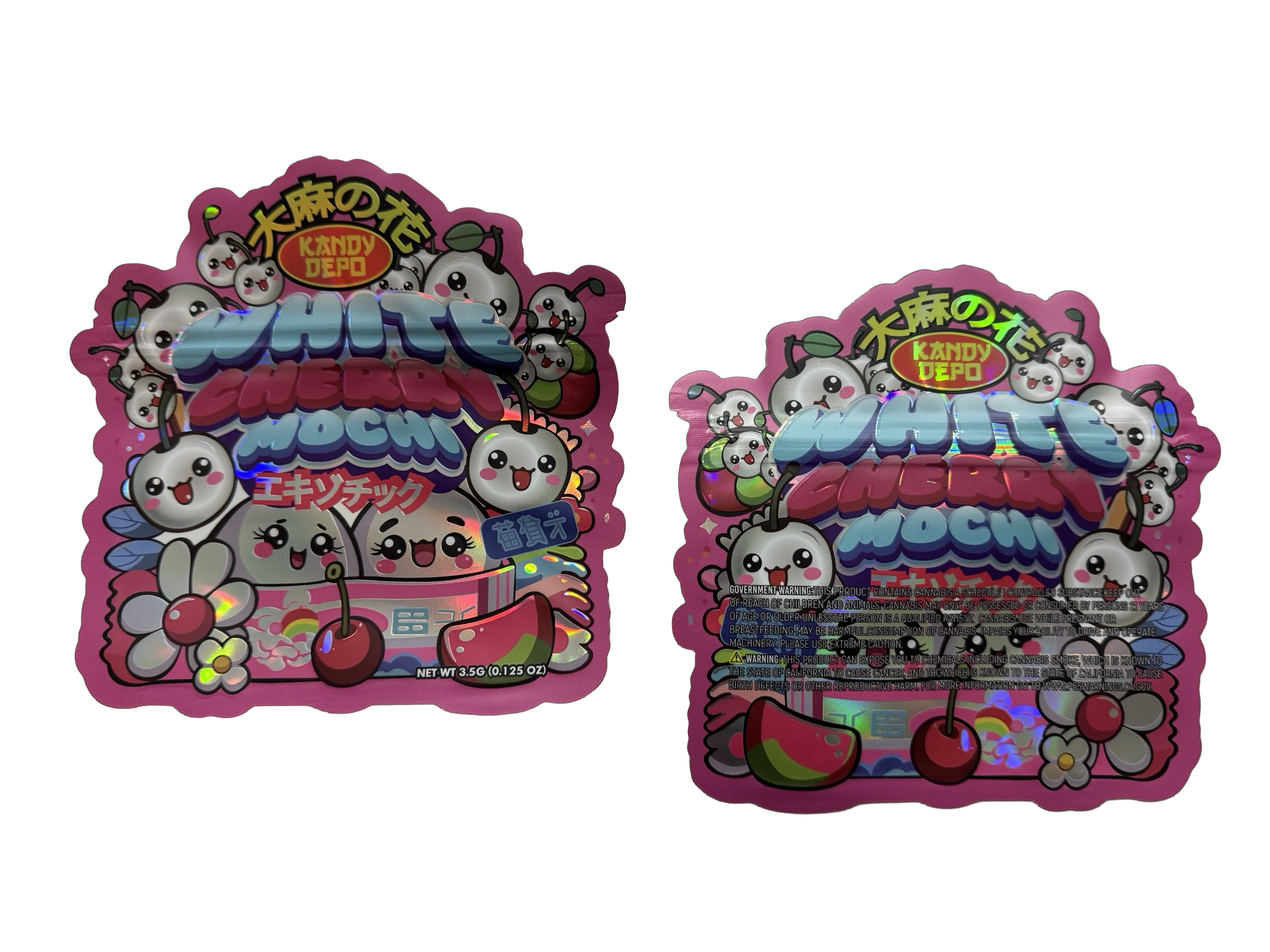 White Cherry Mochi 3.5g Mylar Bags & Boxes Kandy Depot