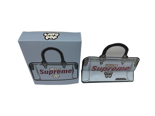 White Supreme 3.5g Mylar Bags & Boxes Lato Pop