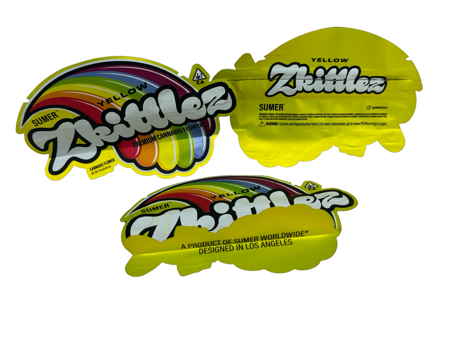 Yellow Zkittlez Mylar Bags 3.5g Sumer