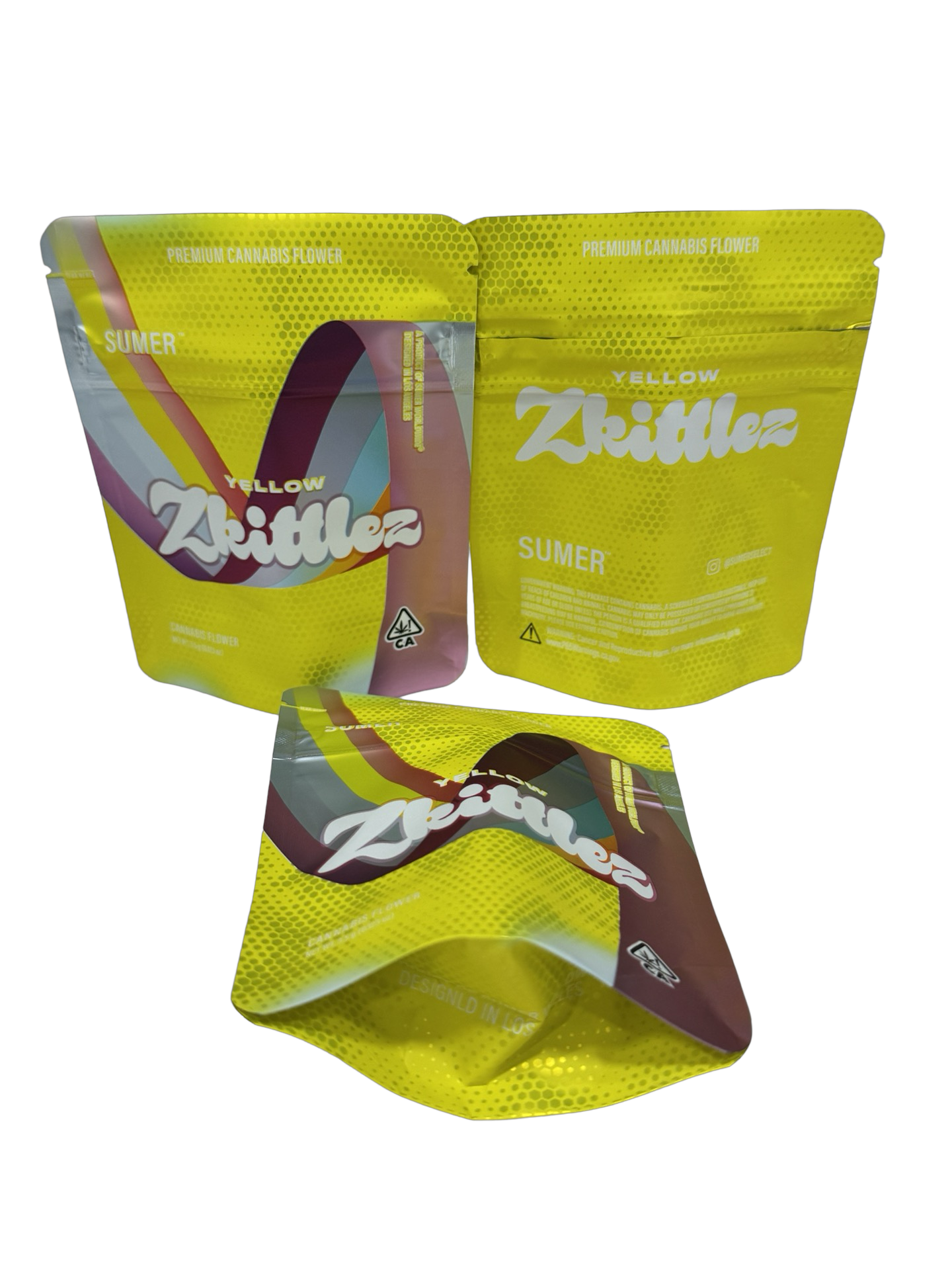 Yellow Zkittlez Mylar Bags 3.5g Sumer