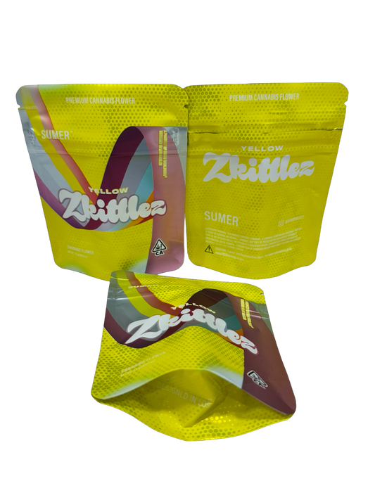 Yellow Zkittlez Mylar Bags 3.5g Sumer